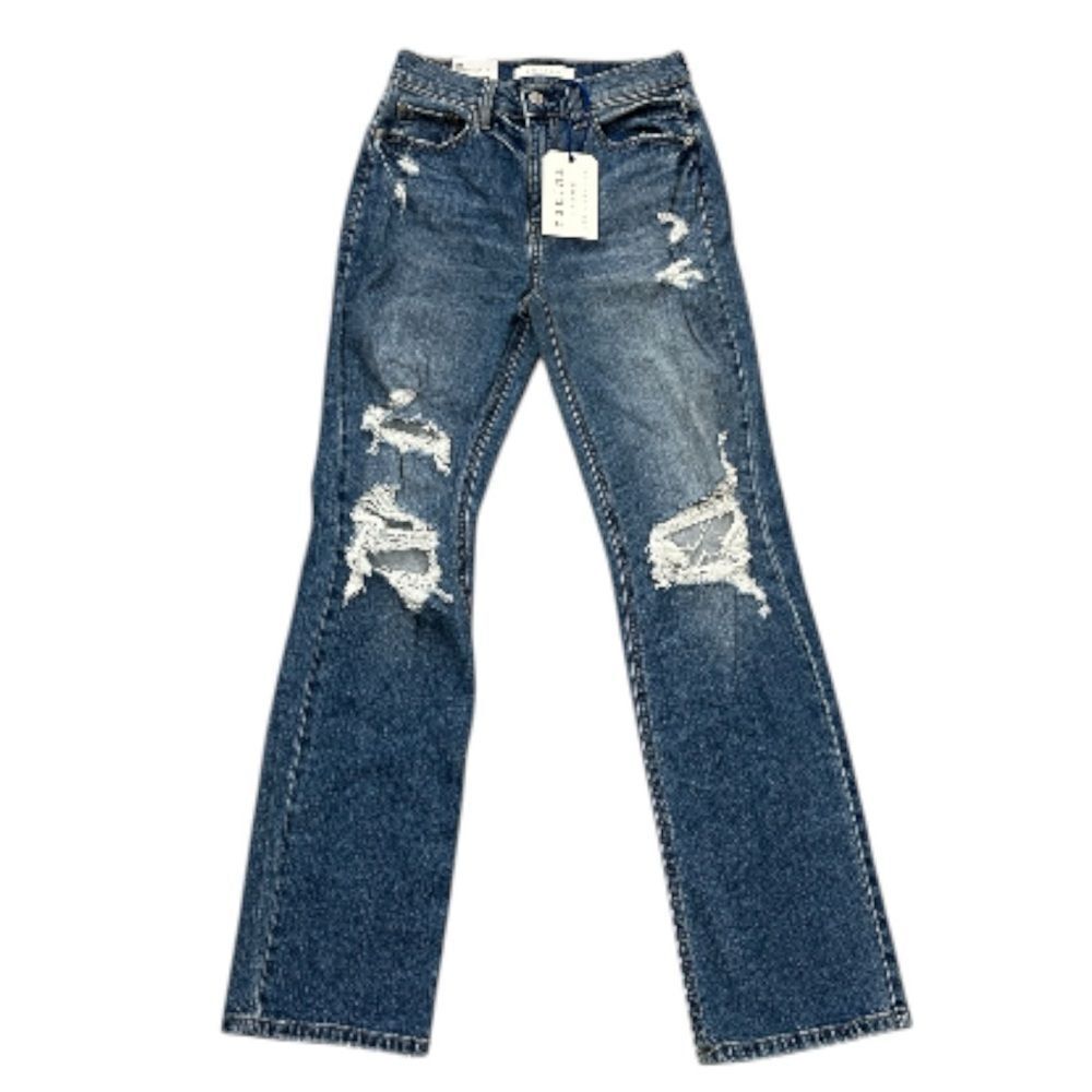 eunina Women's High-Rise Distressed Blue Jeans